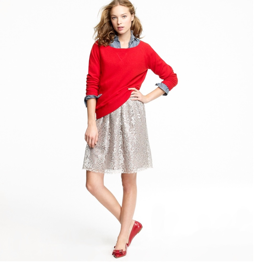 J.crew sparkle lace tensile skirt NWOT